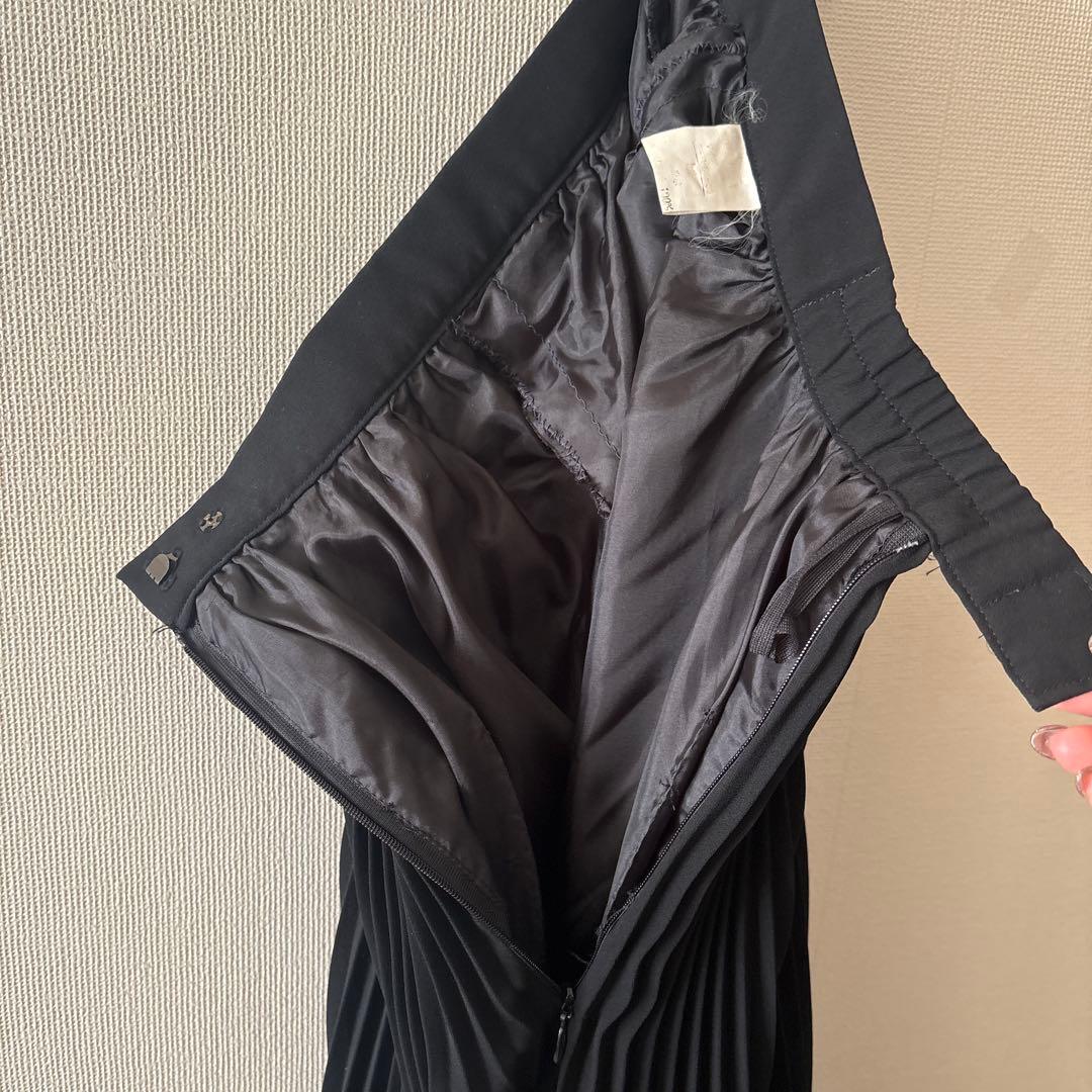 美品【used】社交ダンスウェアモダンプリーツシフォンスカートBLACKMサイズ