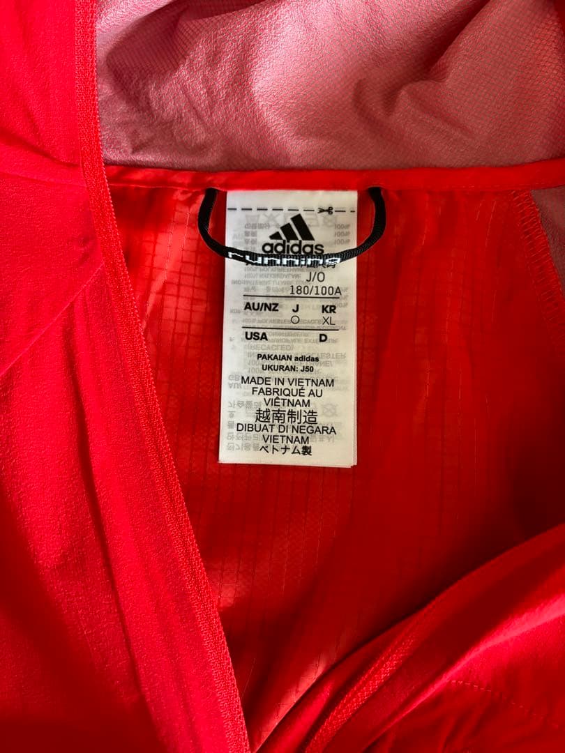 adidas ADIZERO ランニングジャケット レッド