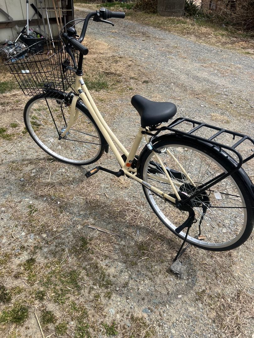 お引き取り限定 ベージュ シティサイクル26インチ