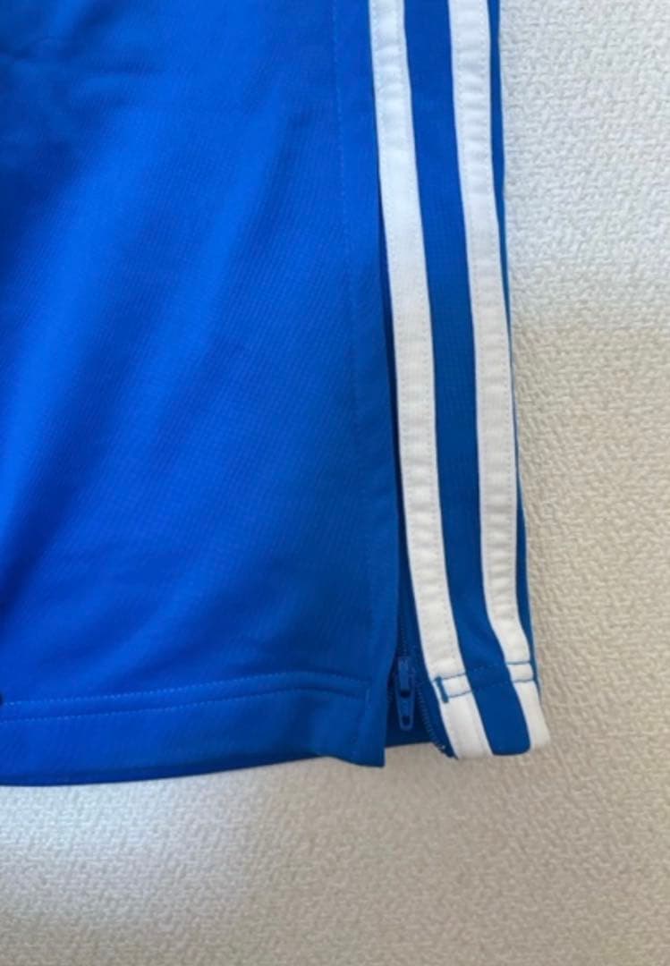 adidas 青 ジャージパンツ ストライプ