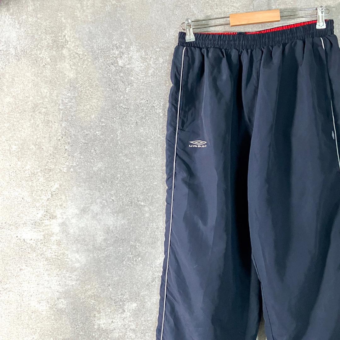 UMBRO　トラックパンツ　ネイビー　ジャージ　ロゴ　メッシュ　フィットネス