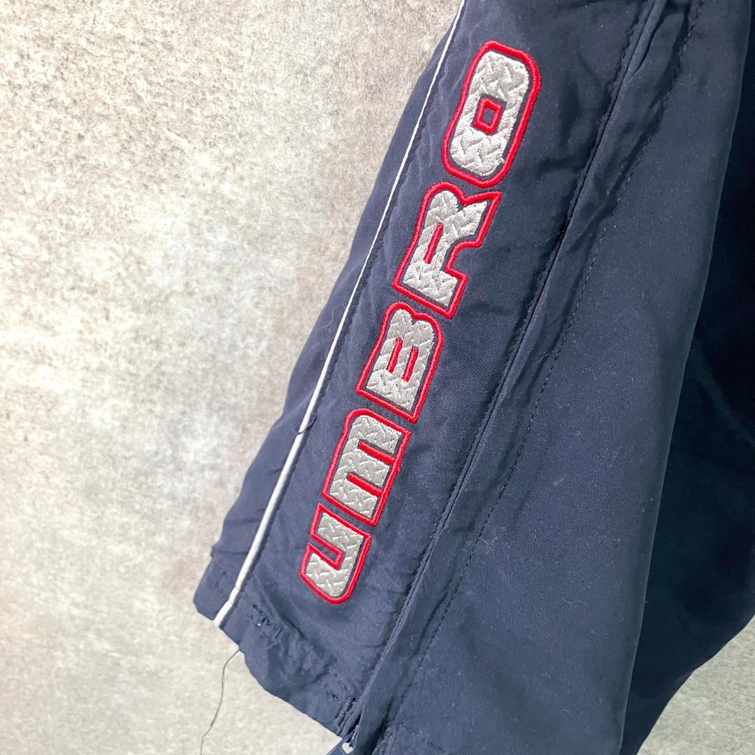 UMBRO　トラックパンツ　ネイビー　ジャージ　ロゴ　メッシュ　フィットネス