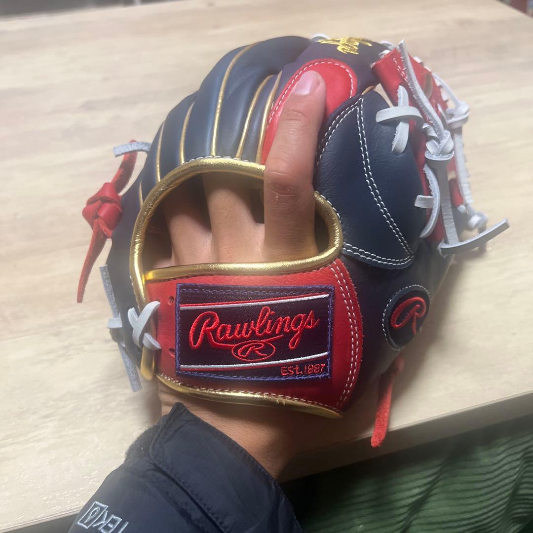 Rawlings ES-L1287 軟式グローブ ネイビー/レッド