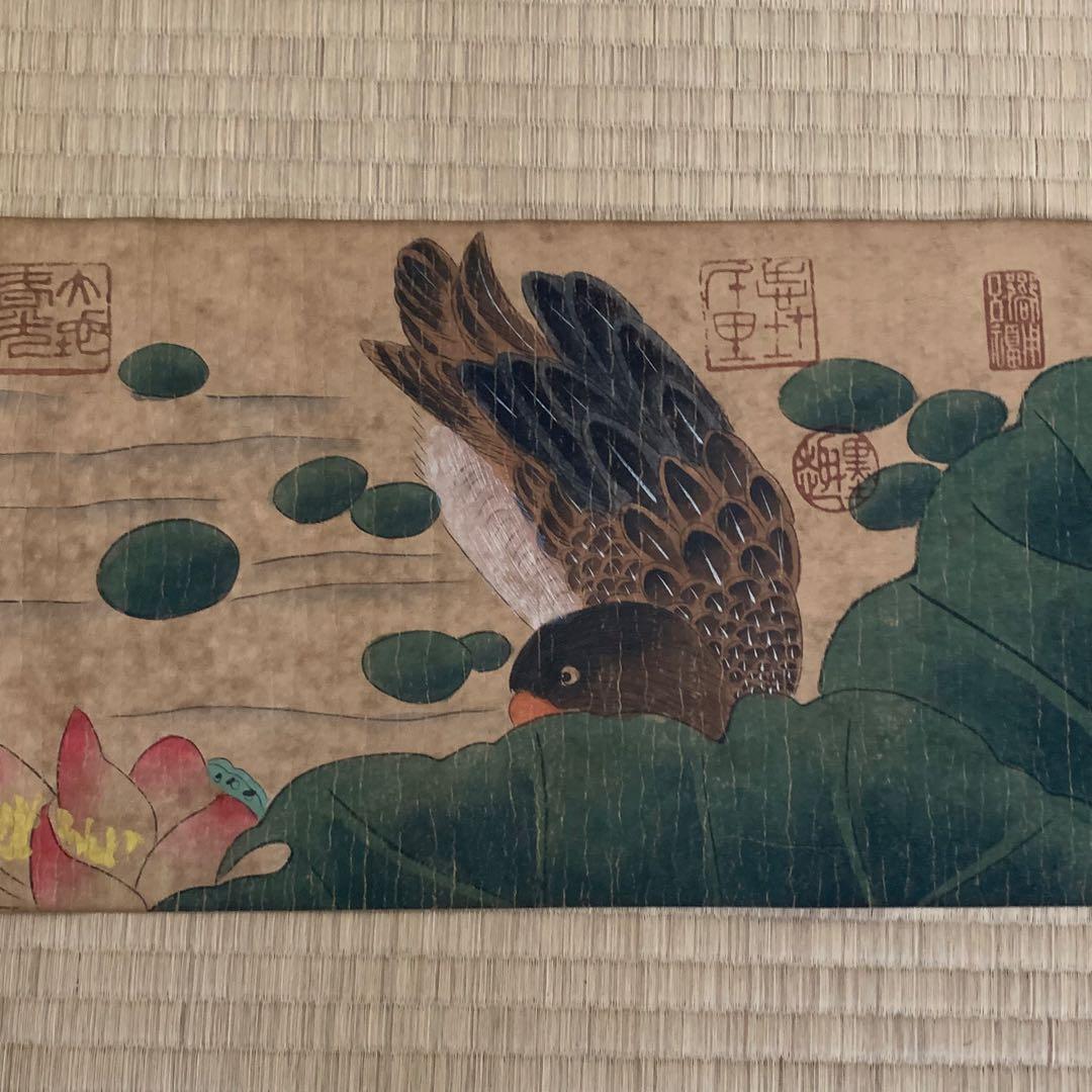 中国絵画　逸品 元時代名家 高克恭 1248〜1310年花鳥絵　巻物絵　肉筆保証