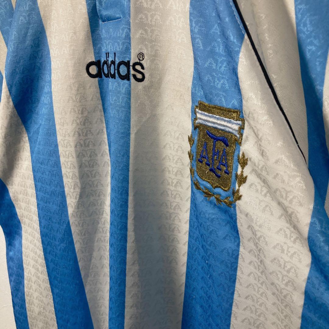 90s adidas アルゼンチン代表 ポロシャツ ユニホーム　L