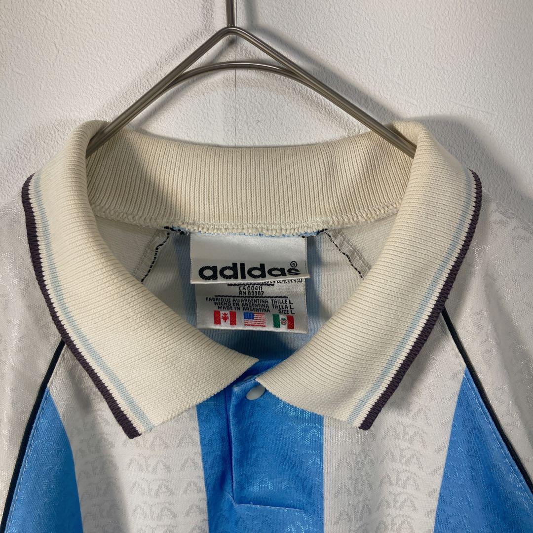 90s adidas アルゼンチン代表 ポロシャツ ユニホーム　L