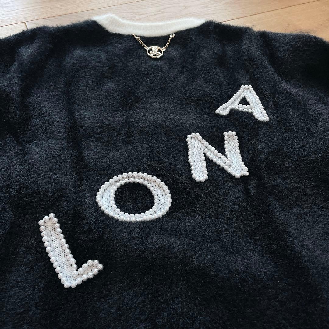 MARK & LONA ロゴセーター 38サイズ 黒/白