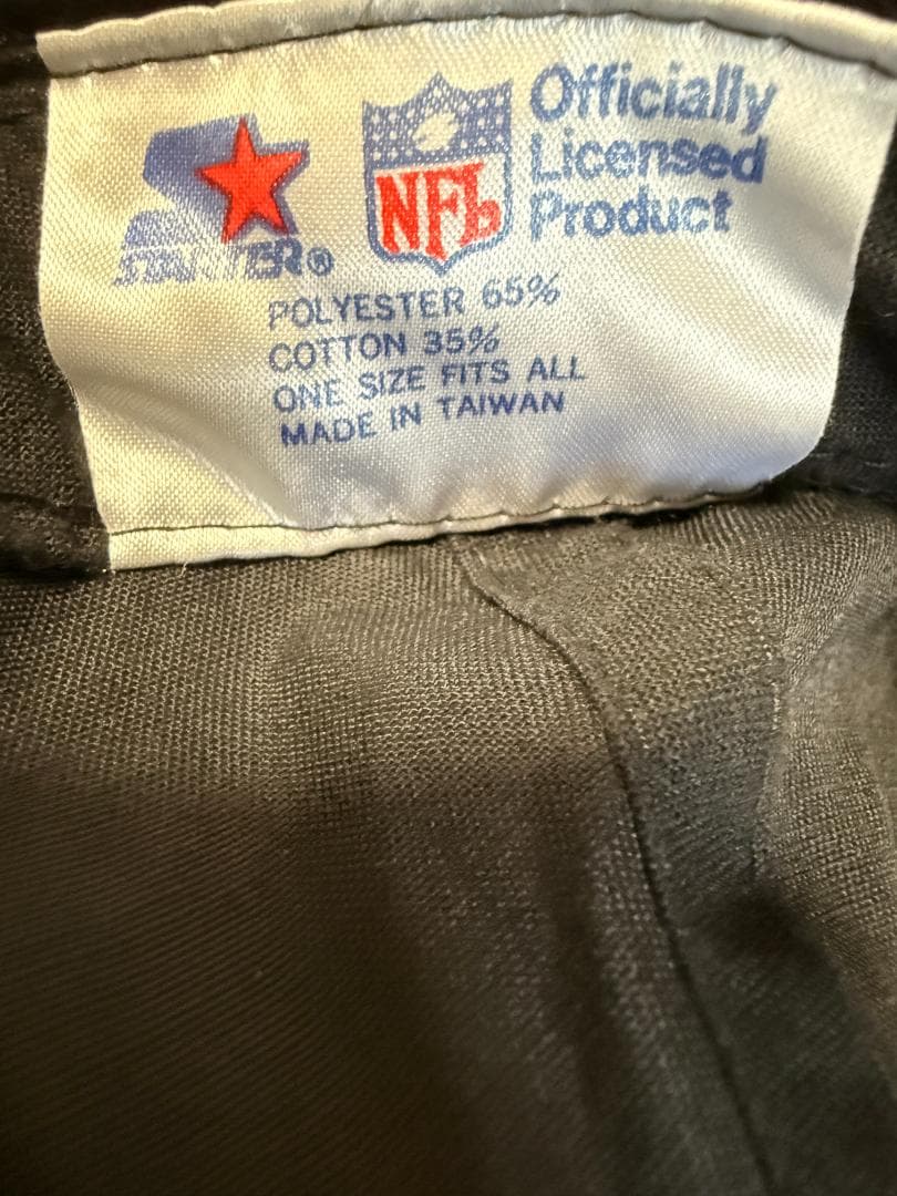 【希少】90s スターター NFL レイダース スナップバック キャップ 黒×灰