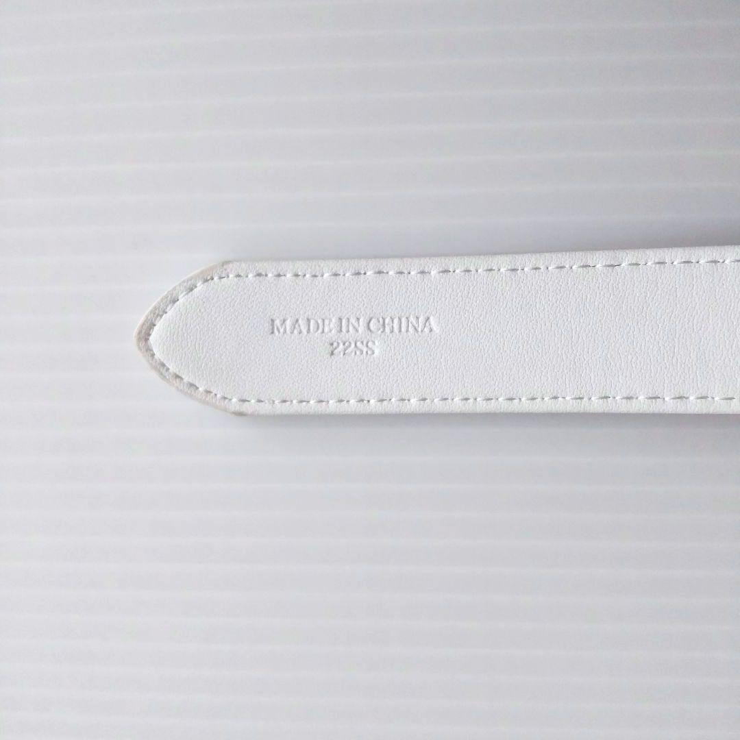【美品】アンパスィ レディース ゴルフ ベルト ホワイト ロゴバックル