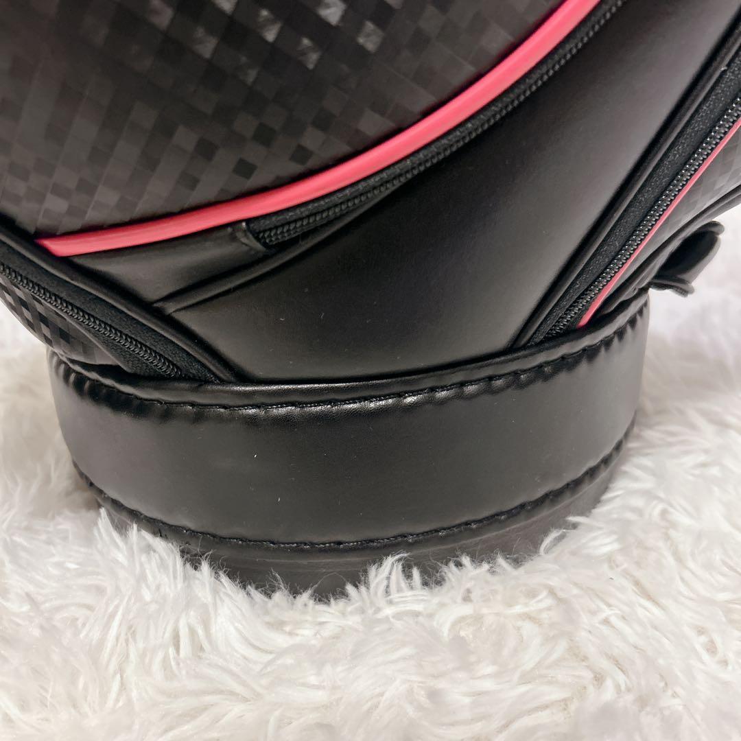 【美品】adidas レディス ゴルフ キャディバッグ ブラック ピンク