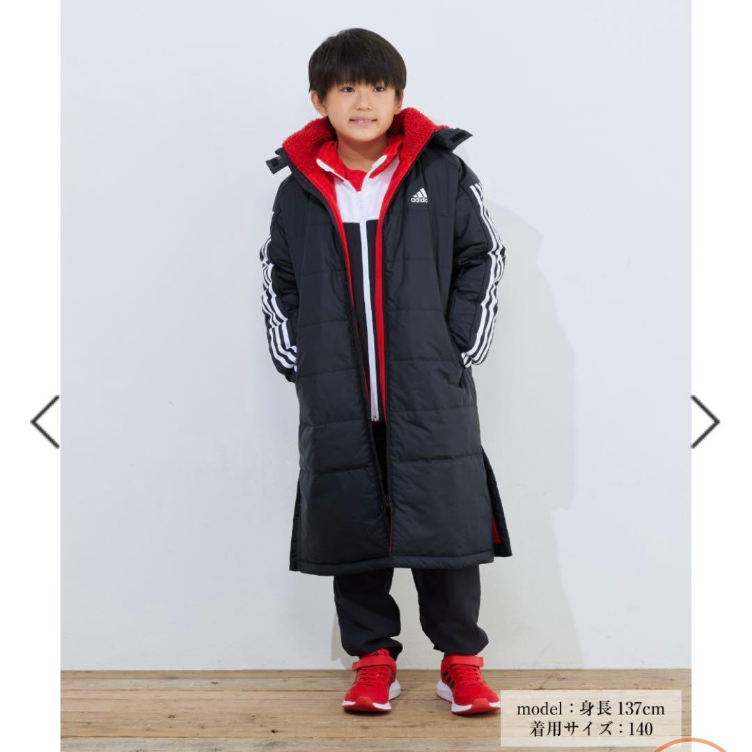 新品未使用　adidas アディダス　ベンチコート　ブラック　タグ付　160