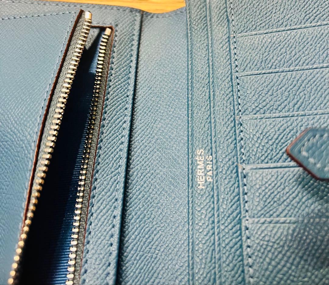 海外ノベルティ■長財布■べアンスフレ■青■HERMES