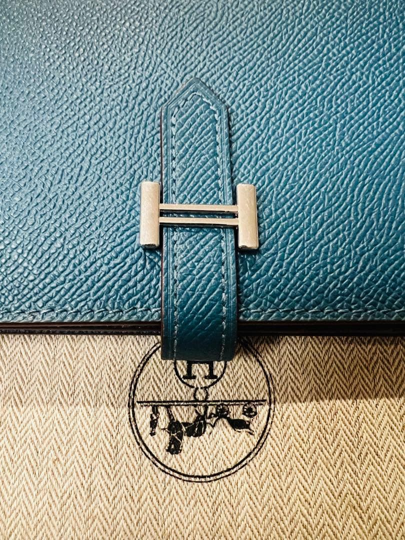 海外ノベルティ■長財布■べアンスフレ■青■HERMES