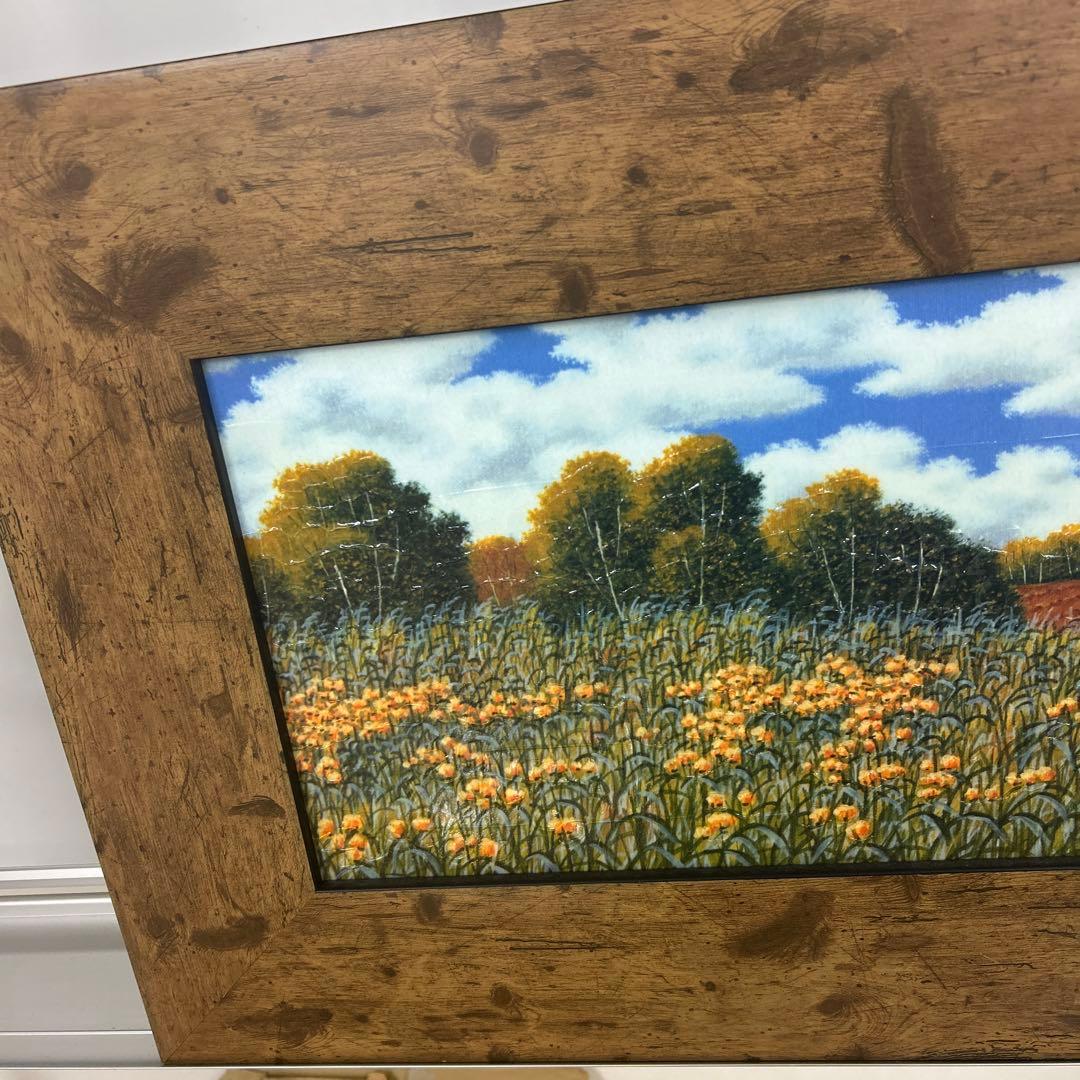 風景画 木製フレーム付き 横長