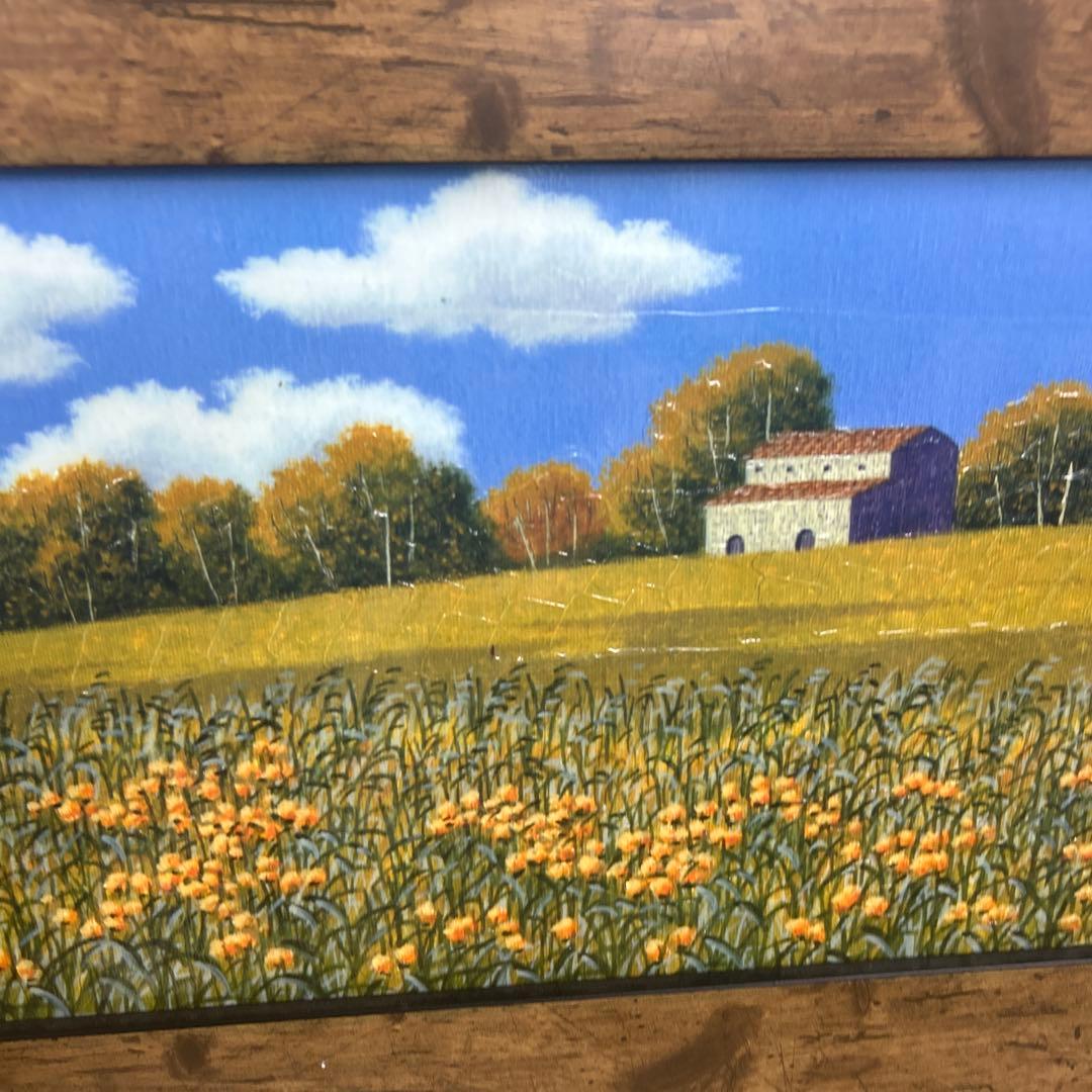 風景画 木製フレーム付き 横長