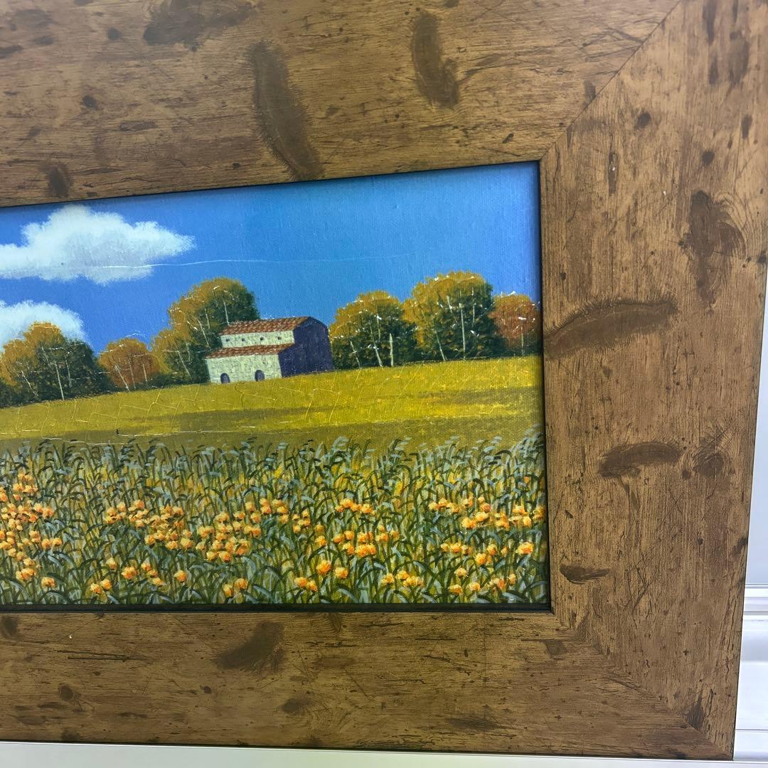 風景画 木製フレーム付き 横長