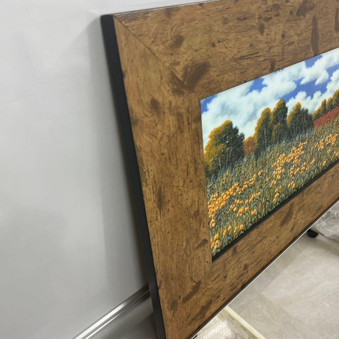 風景画 木製フレーム付き 横長