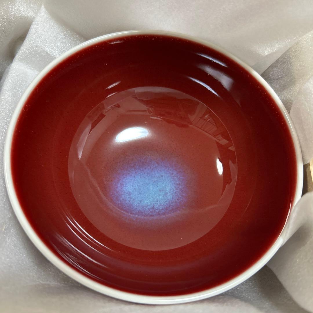 有田焼　真右ェ門窯　真右衛門窯　油滴天目　辰砂　　飯碗　高級茶碗