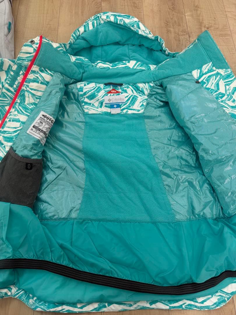 Lサイズ　スキーウェア 水色と白のパターン　Columbia コロンビア