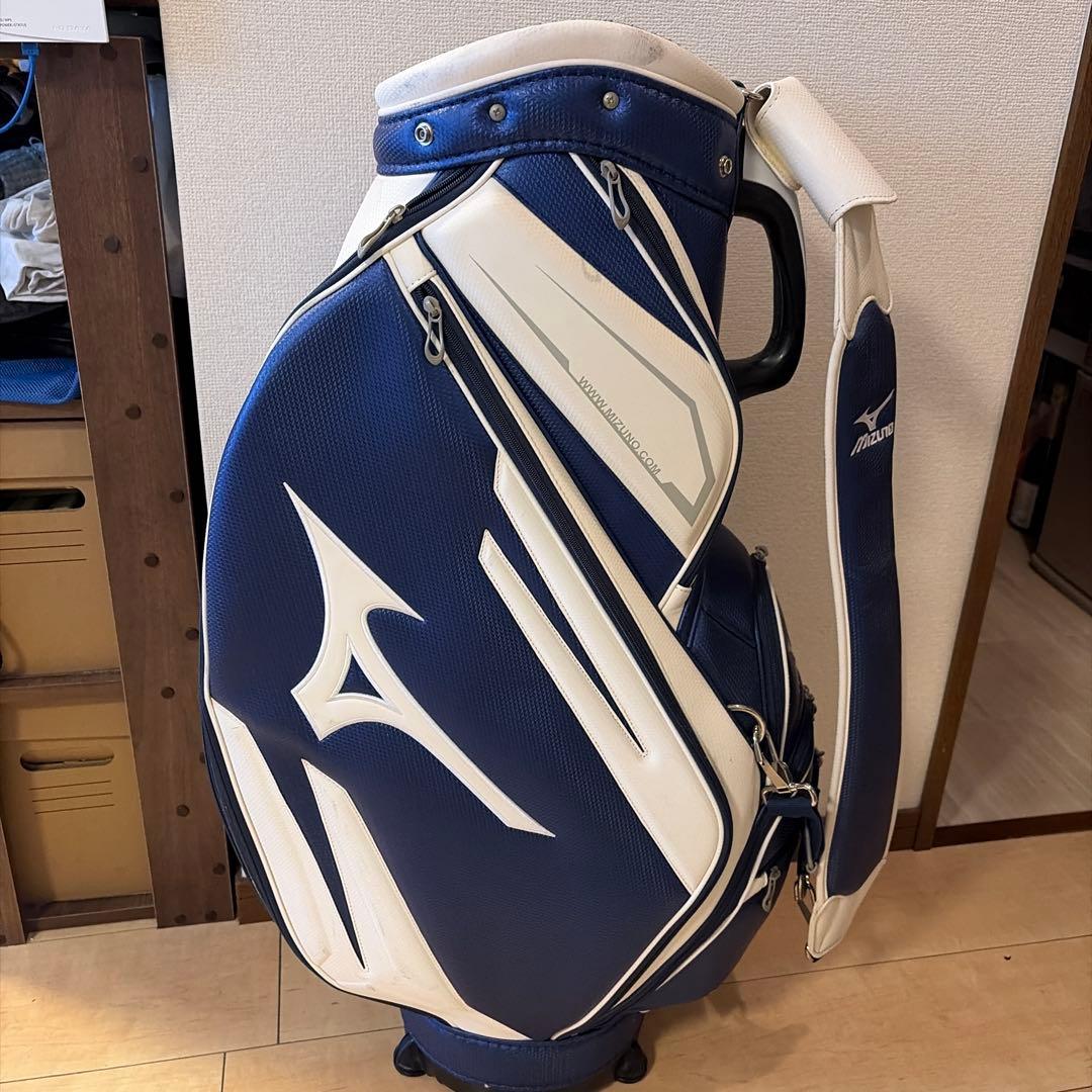 Mizuno キャディバッグ ネイビー/ホワイト　ツアーモデルレプリカ