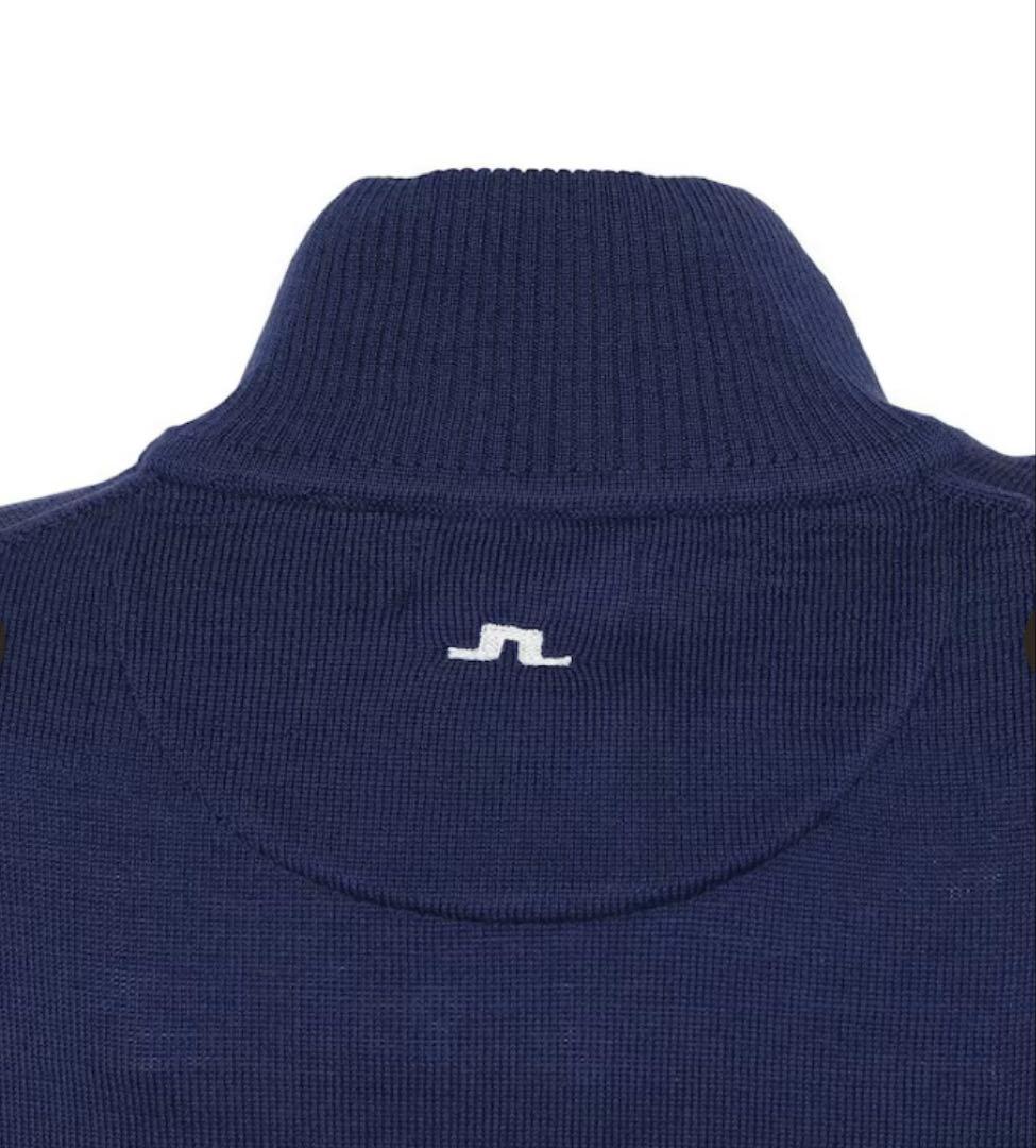 J.LINDEBERGハーフジップ セーター インディゴブルー　新品S(M相当)