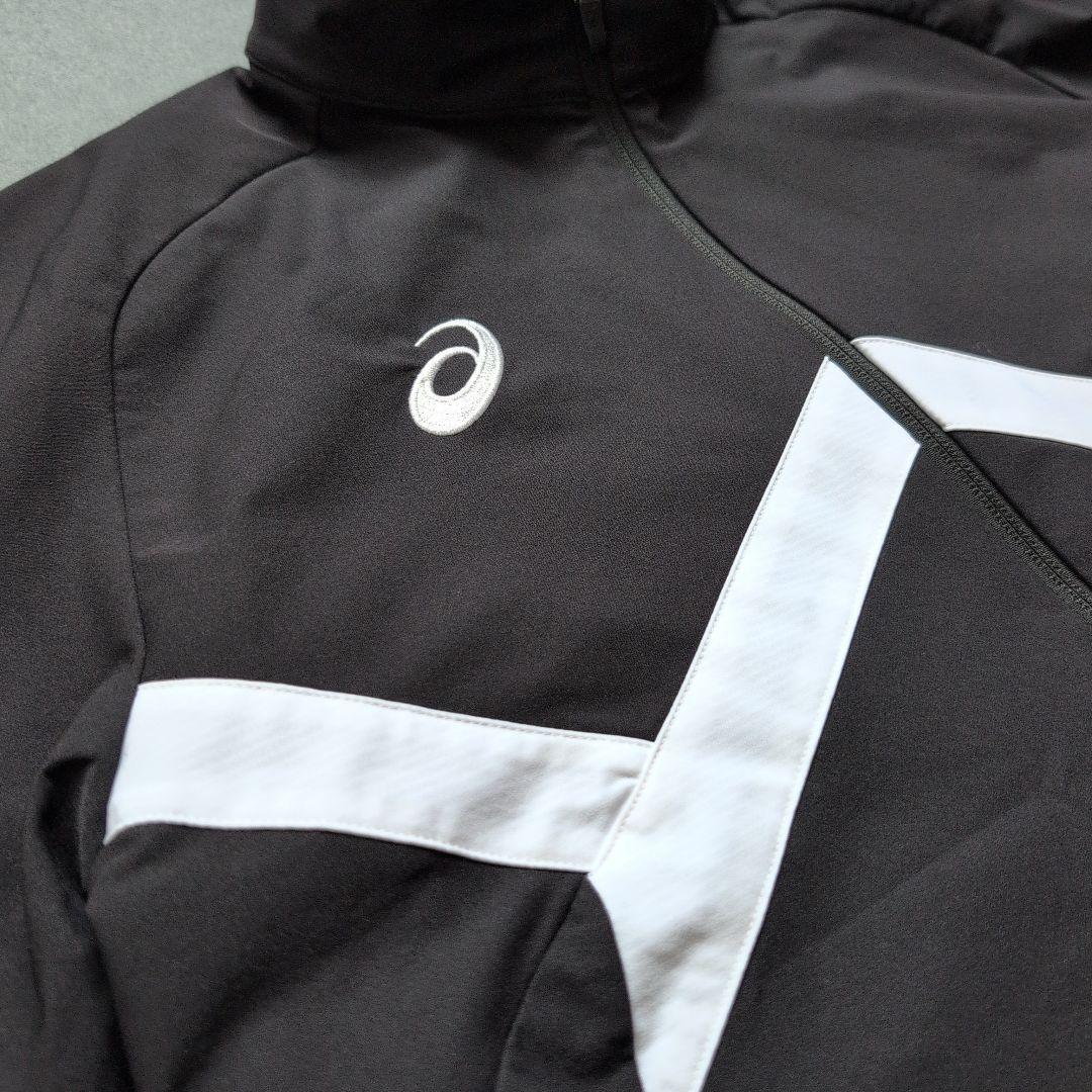 【極美品】アシックス　ストレッチクロスジャケットパンツ　トレーニング上下　L 黒