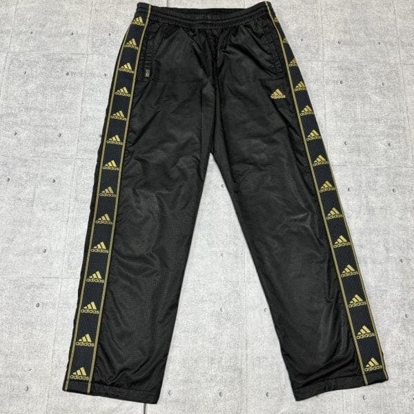 00s Y2K adidas 黒金 ポリエステル 上下 セットアップ アディダス