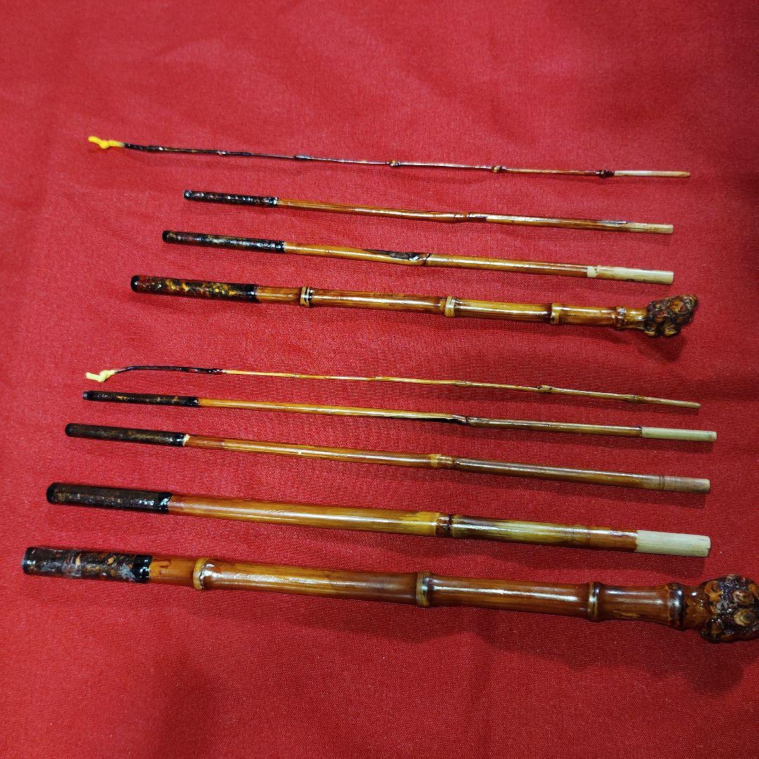 タナゴ竹朱漆塗り和竿・タナゴ竿・小物竿２本セット★