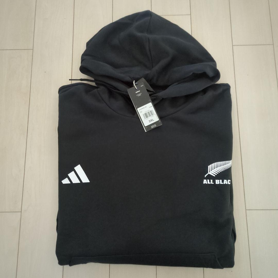 【新品・稀少サイズ3XL】アディダスオールブラックス x MARVELフーディー