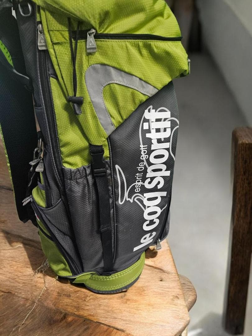 送料無料/超美品　le coq sportif ゴルフバッグ オリーブグリーン