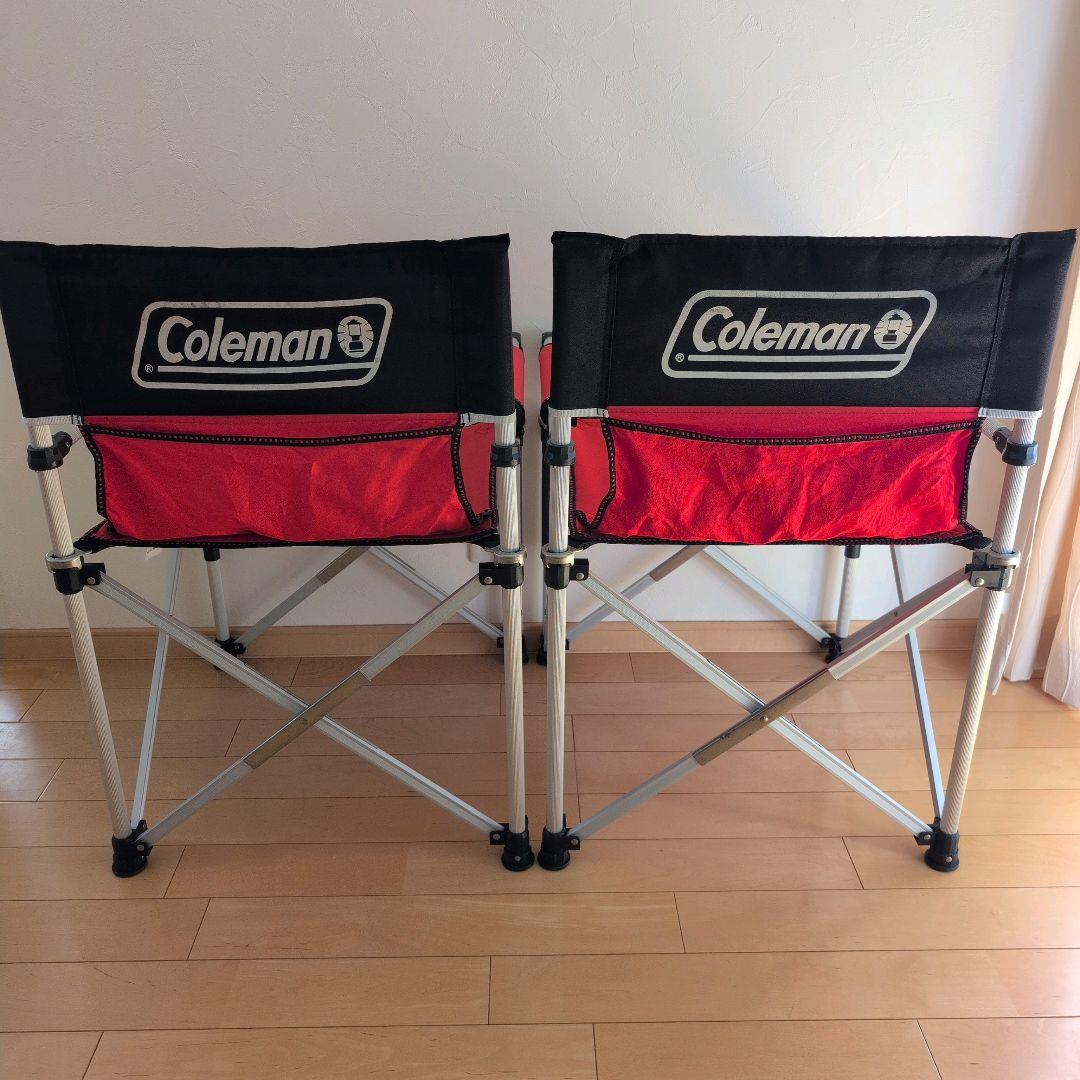 Coleman スリムキャプテンチェア レッド　ブラック　2脚セット