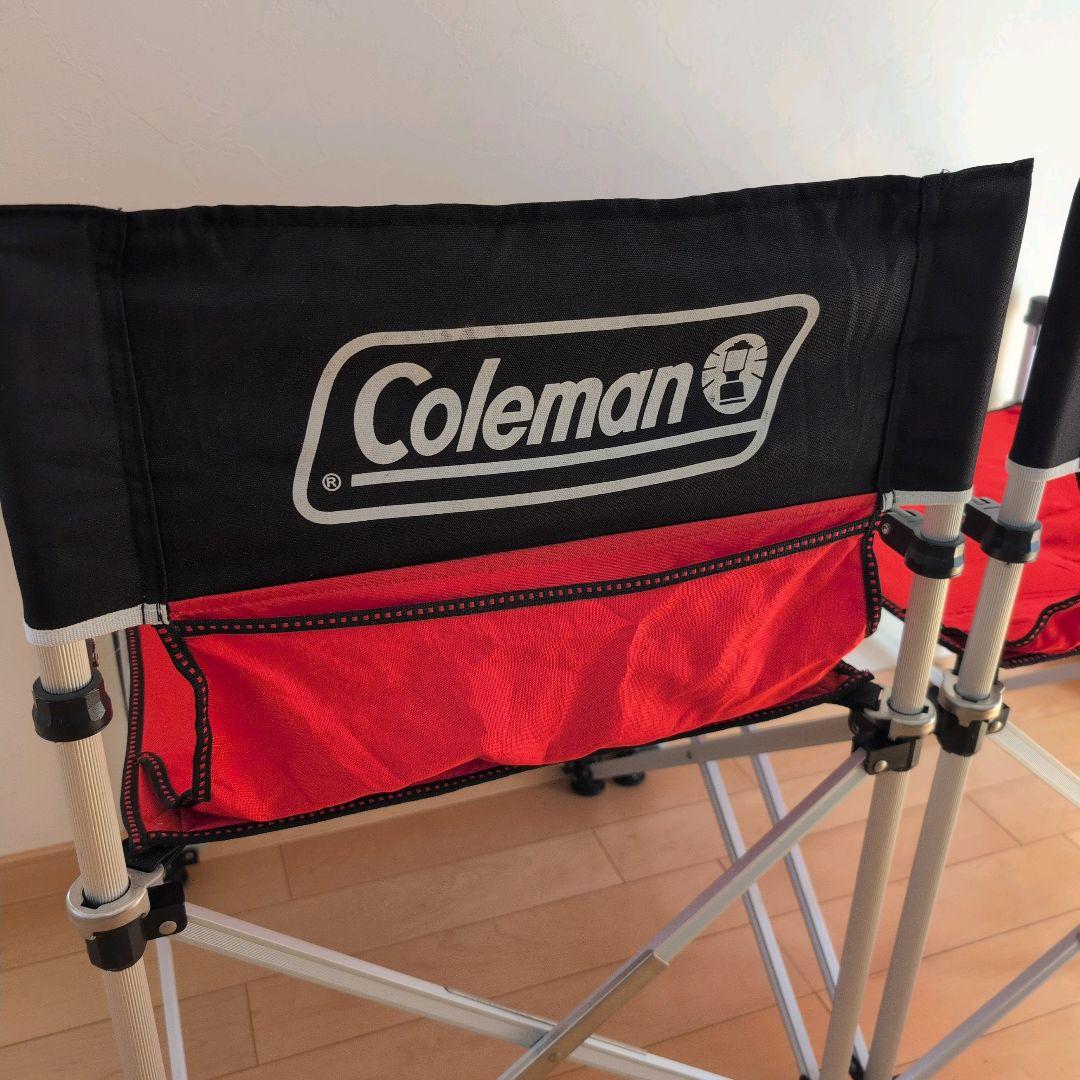 Coleman スリムキャプテンチェア レッド　ブラック　2脚セット
