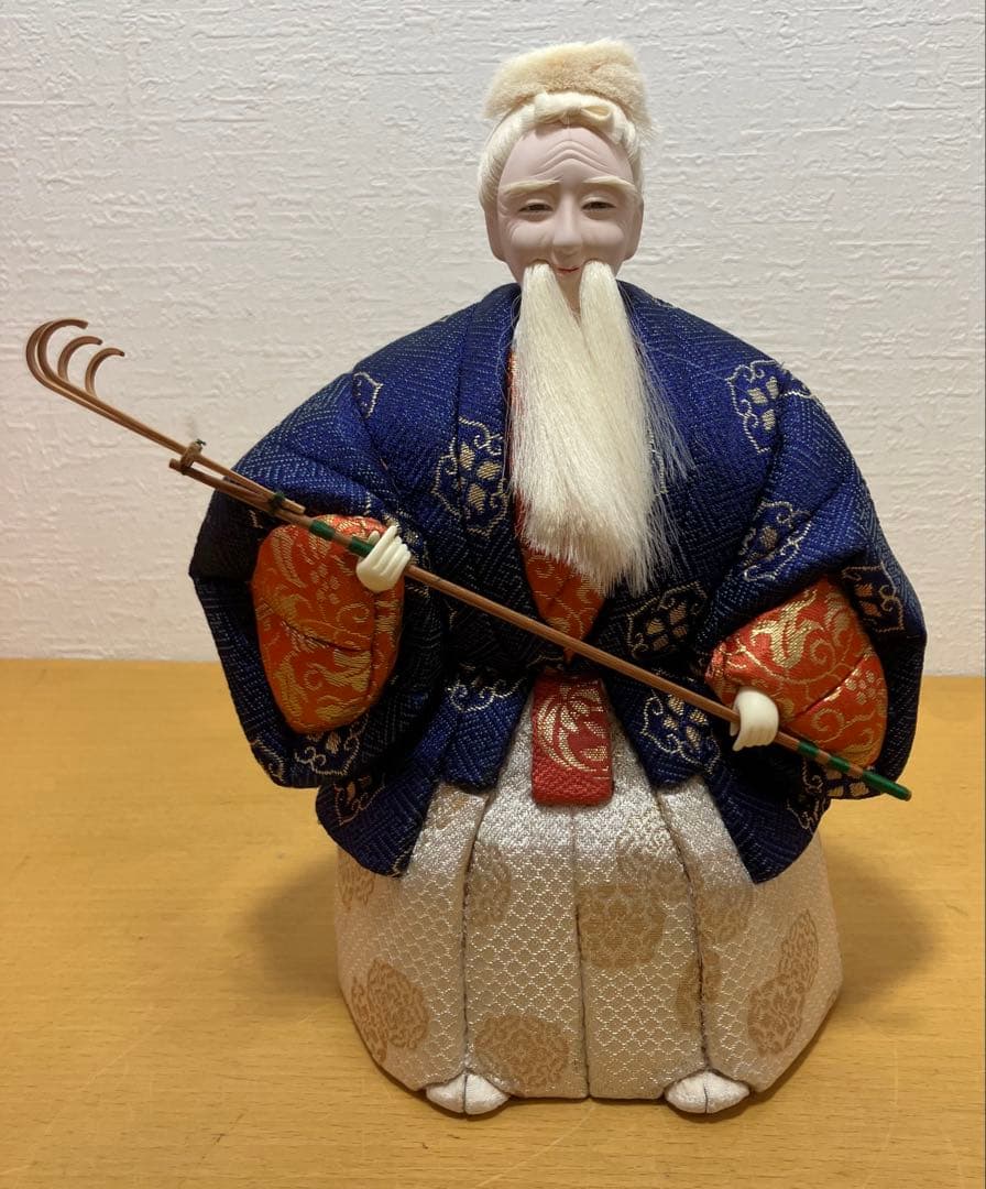 【隆幸作】木目込人形 高砂 尉と姥 夫婦円満 長寿 縁起物 伝統工芸品