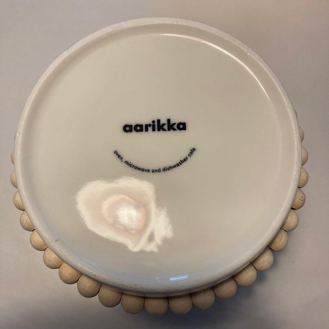 レア！　aarikka Nuppu セラミック鉢 15cm 木製ビーズ付　新品