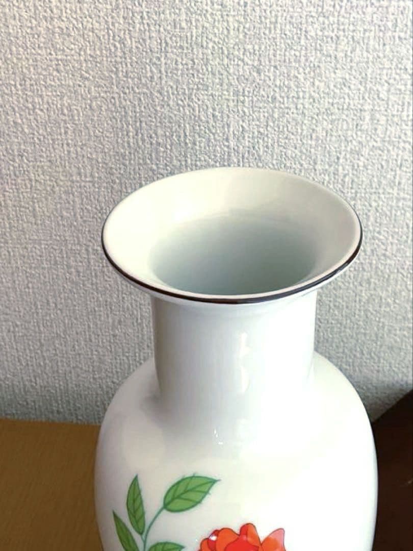 【新品】シーモアマン 赤いバラ陶器花瓶 フラワーベース ヴィンテージ　花びん