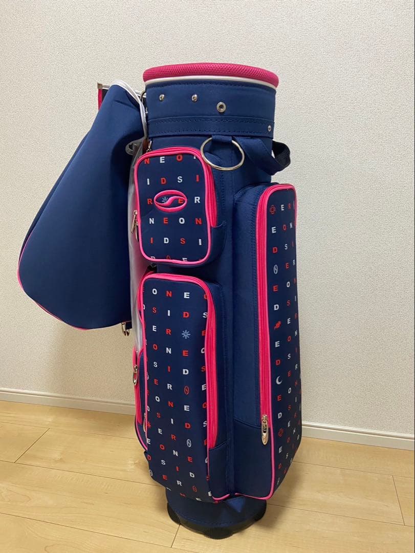 ゴルフバッグ ネイビー ピンク