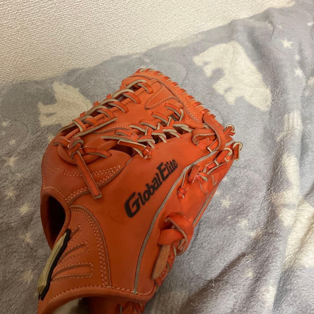 Mizuno Global Elite 硬式野球グローブ オレンジ