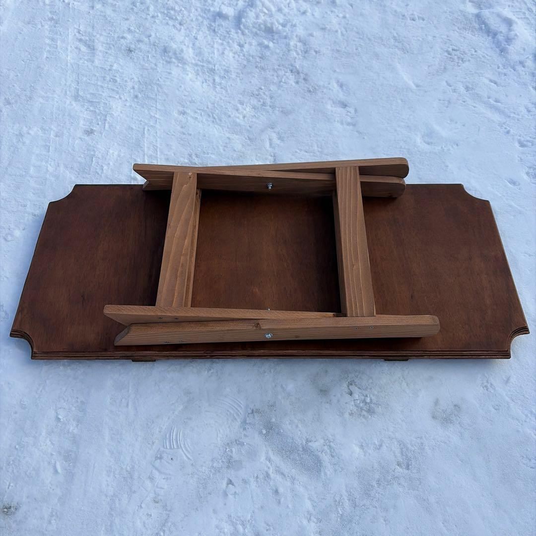 キャンプテーブル　ローテーブル　ハンドメイド　折り畳み　無骨　ソロキャンプ