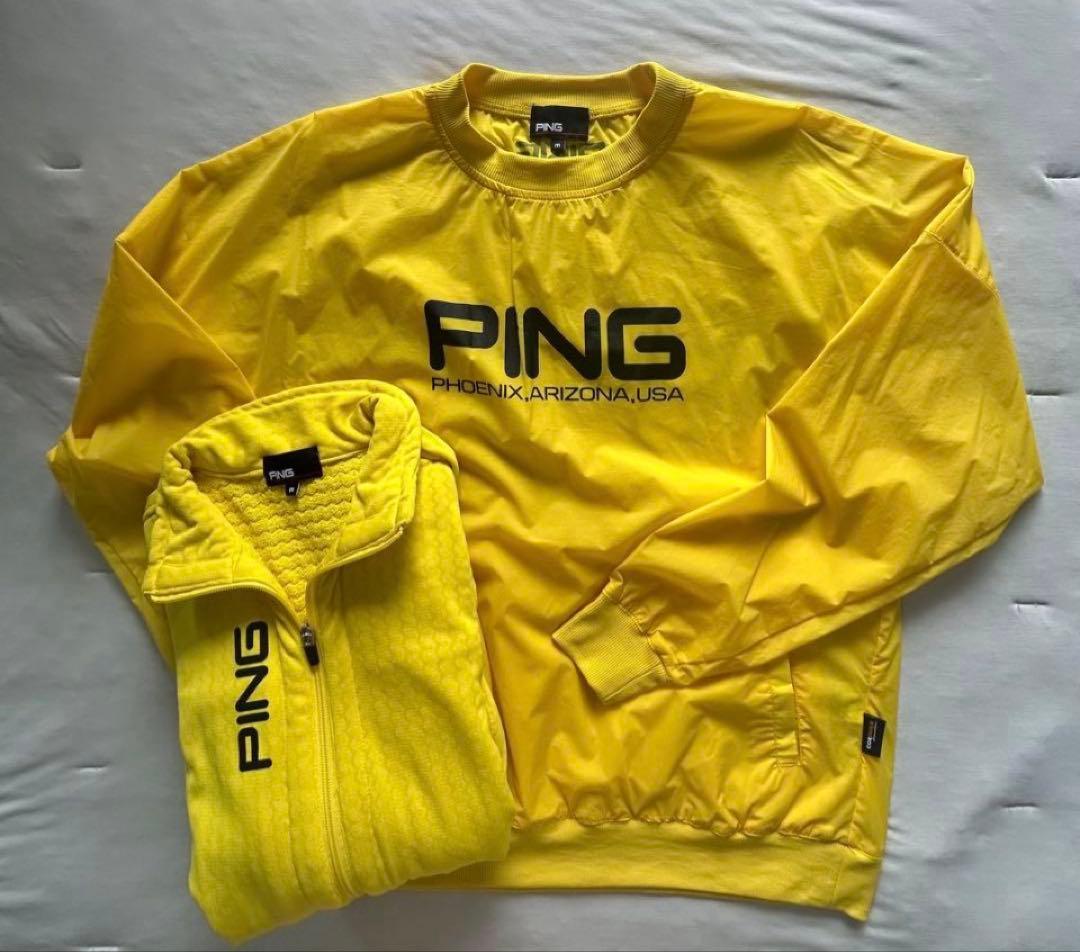 M 新品　PING ピン　ツインレイヤードアウター ブルゾン 裏起毛　レディース