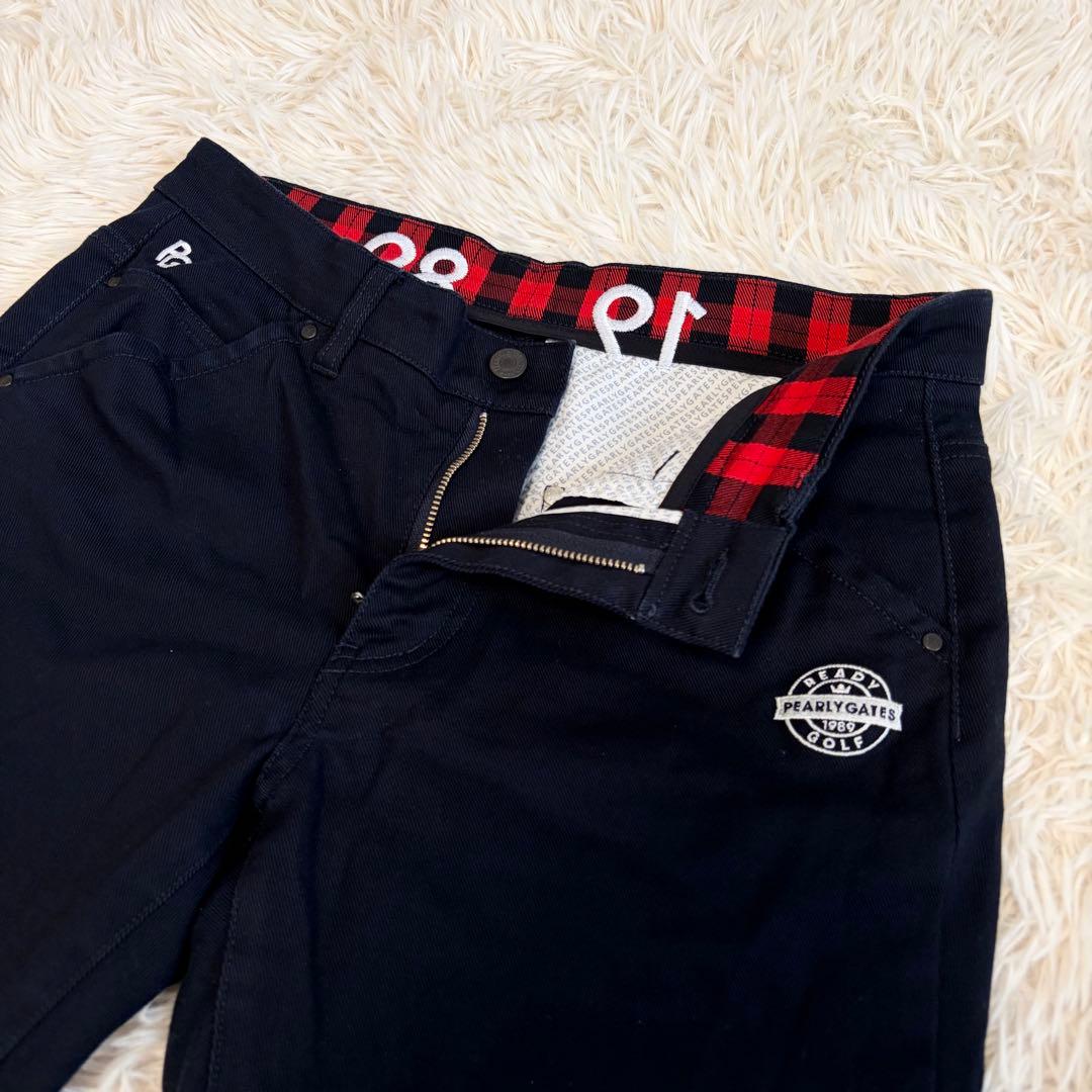 【極美品】パーリーゲイツ ハイパワーコットンストレッチパンツ ゴルフ ネイビー