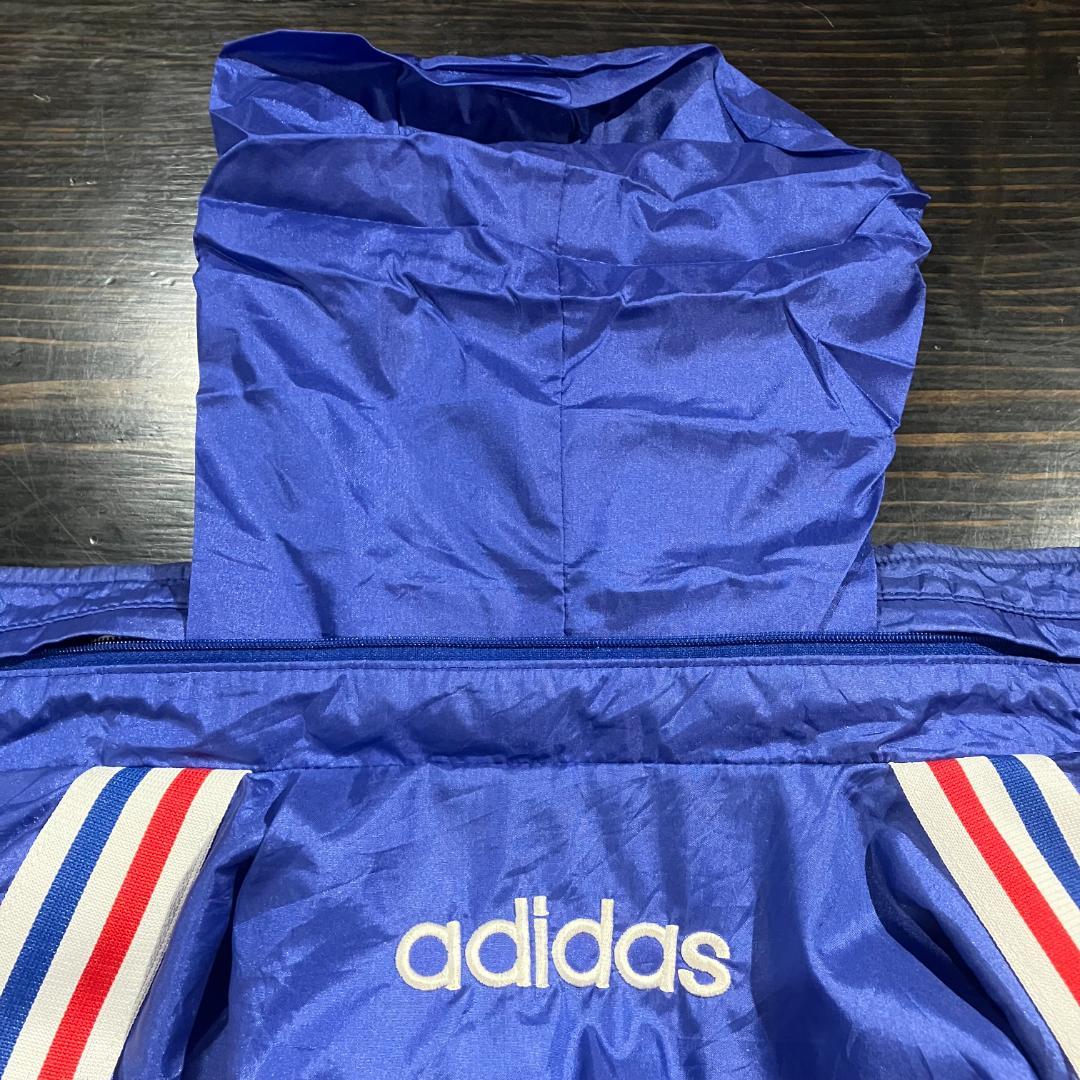adidas　ウォームアップジャケット　青/赤/白/トリコロール/デサント　L