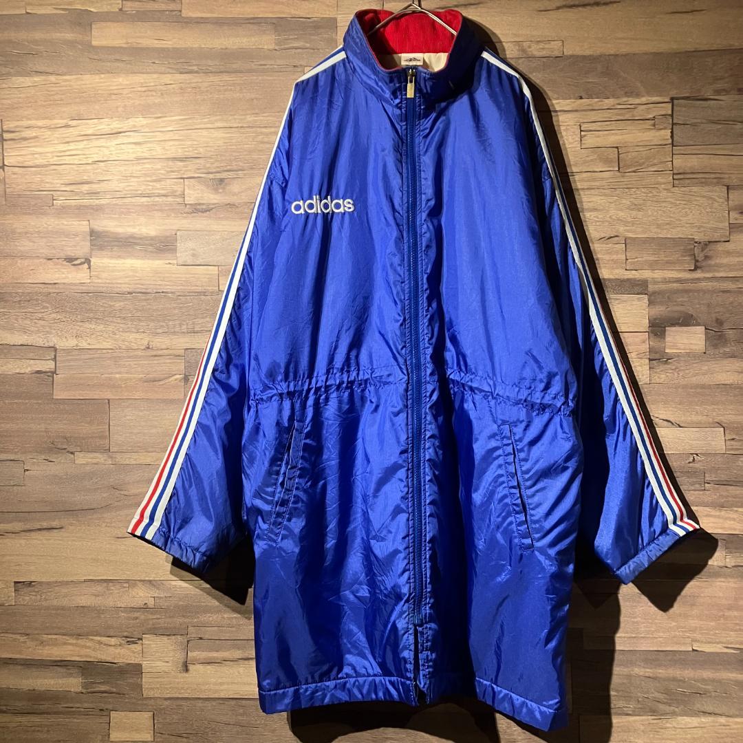 adidas　ウォームアップジャケット　青/赤/白/トリコロール/デサント　L