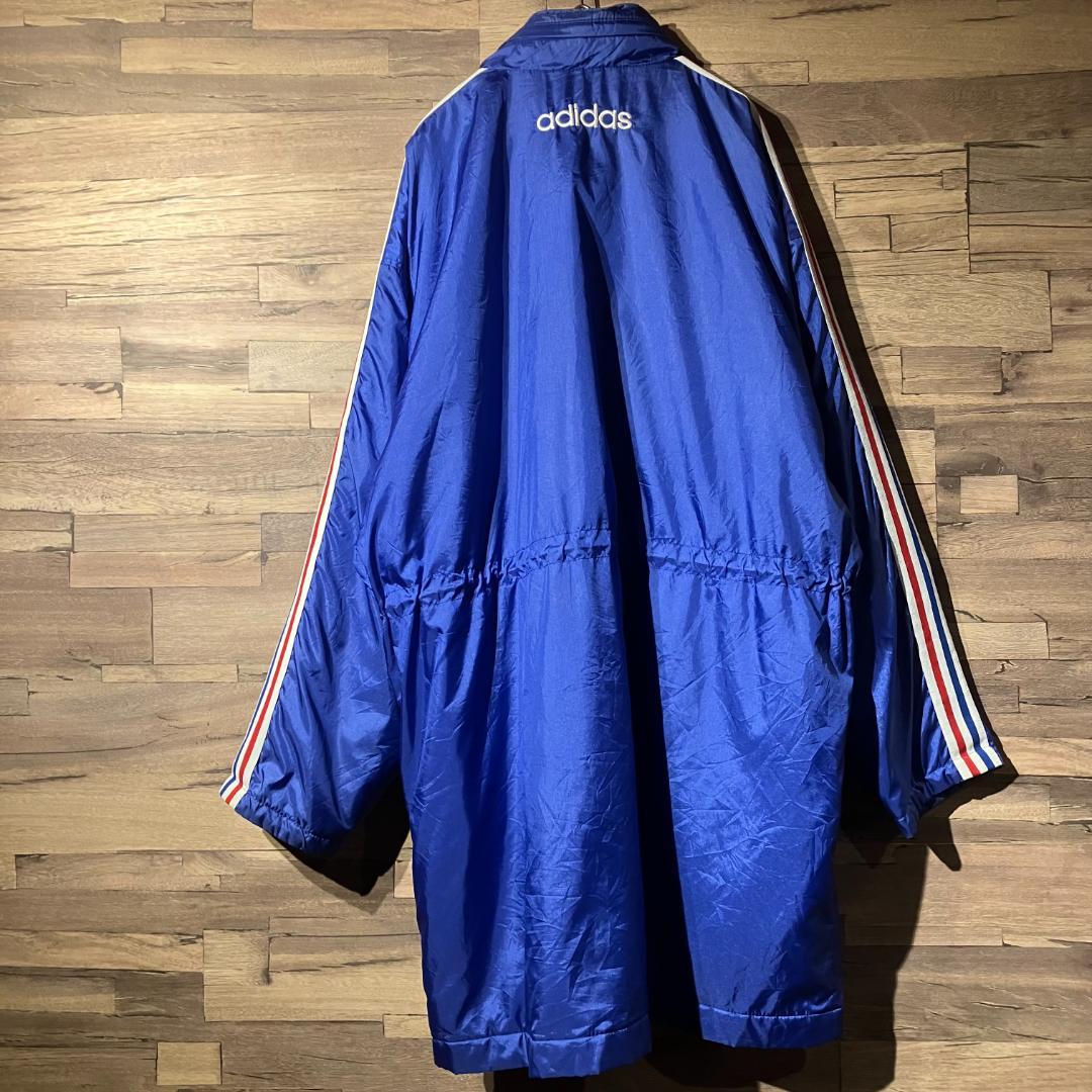 adidas　ウォームアップジャケット　青/赤/白/トリコロール/デサント　L