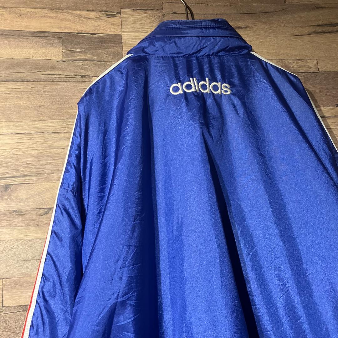 adidas　ウォームアップジャケット　青/赤/白/トリコロール/デサント　L