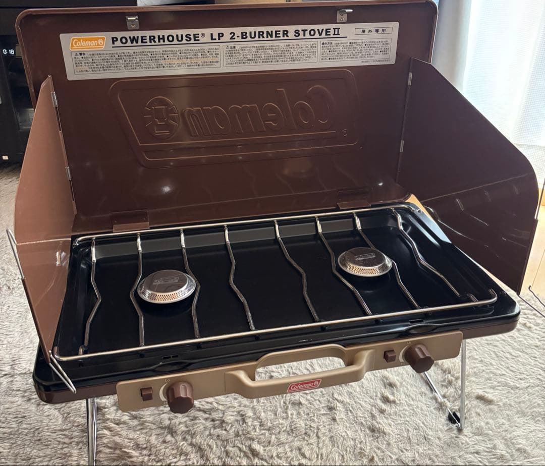 Coleman ツーバーナーコンロ ブラウン未使用品　角スレ、キズあり