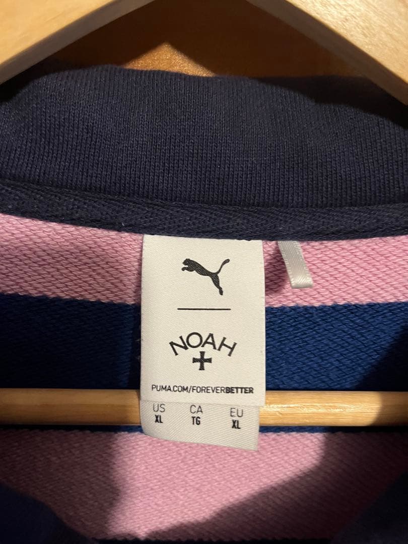 PUMA NOAH ラガーシャツ XL ピンク/ネイビー