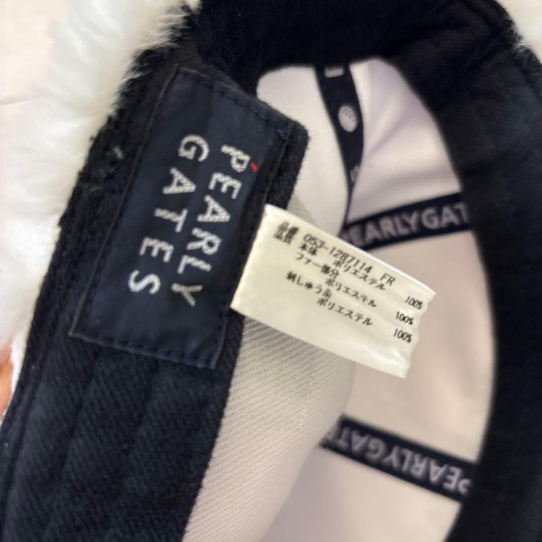 PEARLY GATES ファー付きホワイトキャップ