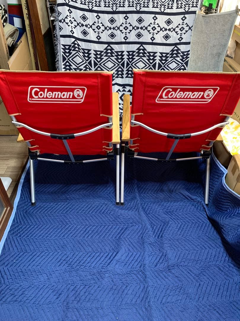 美品 Coleman レイチェア レッド 2脚セット