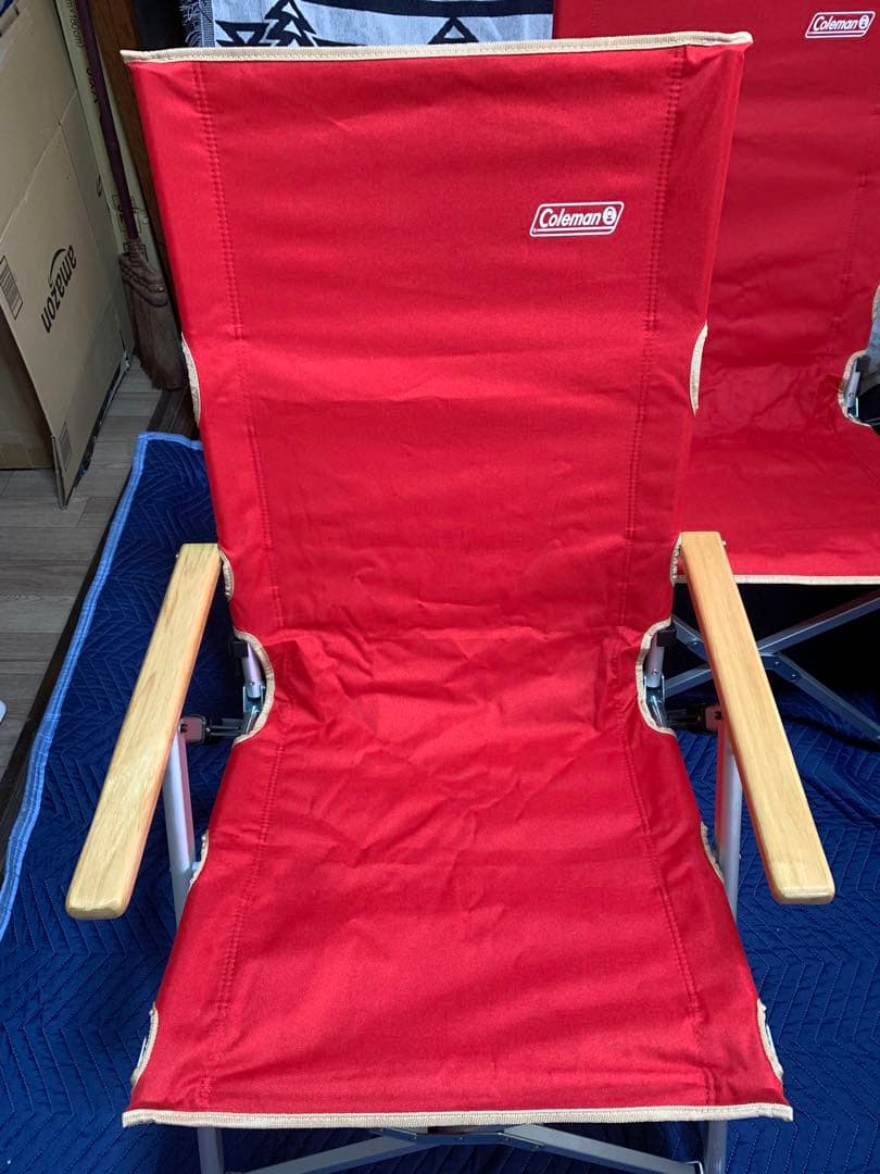 美品 Coleman レイチェア レッド 2脚セット