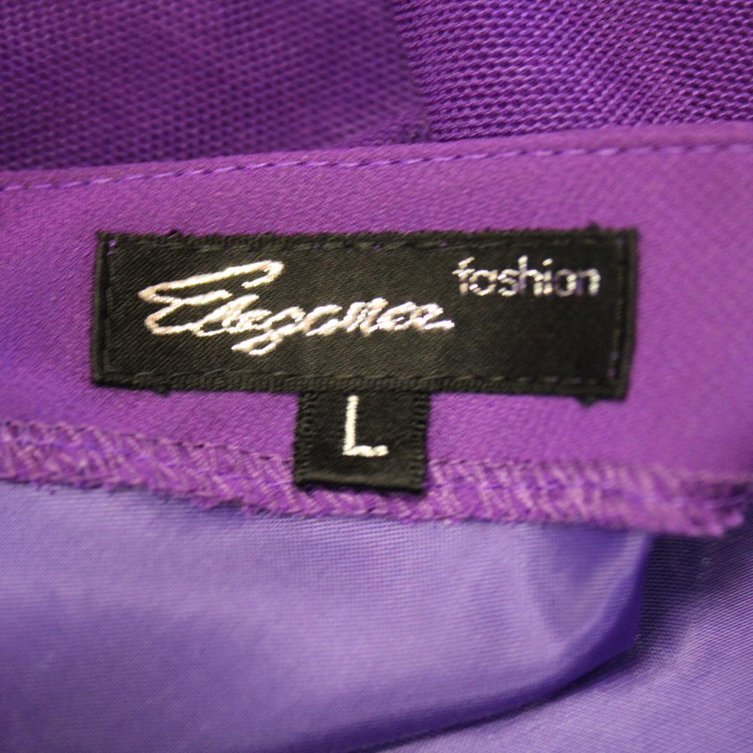 【美品 社交ダンス衣装】パープル elegance fashion ワンピース